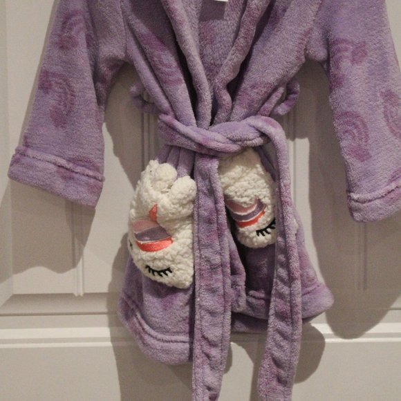 2/$20 🏷 Pekkle Size 2/3 Plush Housecoat Unicorn Accents - Picture 3 of 3
